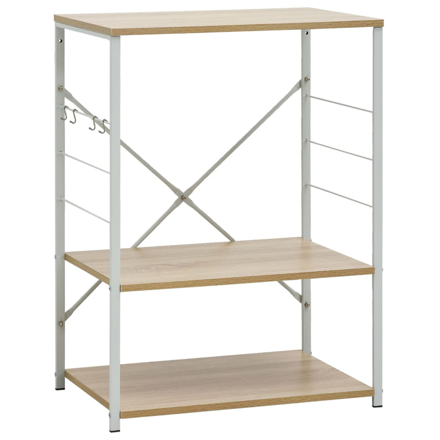 Magnetronkast 60X39,6X79,5 Cm Bewerkt Hout Kleurig Wit en eiken