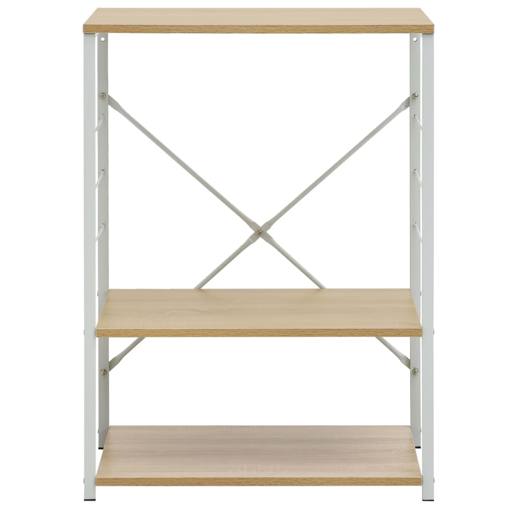 Magnetronkast 60X39,6X79,5 Cm Bewerkt Hout Kleurig Wit en eiken