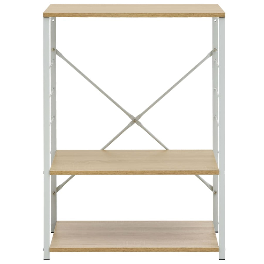 Magnetronkast 60X39,6X79,5 Cm Bewerkt Hout Kleurig Wit en eiken
