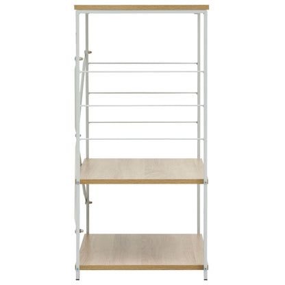 Magnetronkast 60X39,6X79,5 Cm Bewerkt Hout Kleurig Wit en eiken