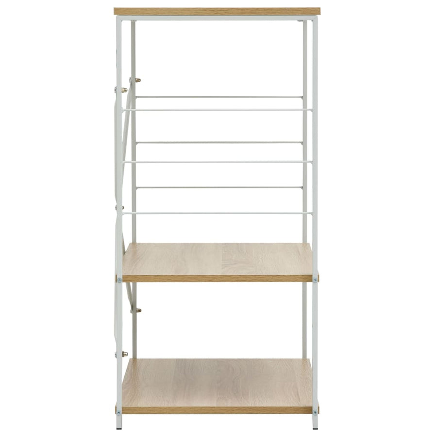 Magnetronkast 60X39,6X79,5 Cm Bewerkt Hout Kleurig Wit en eiken