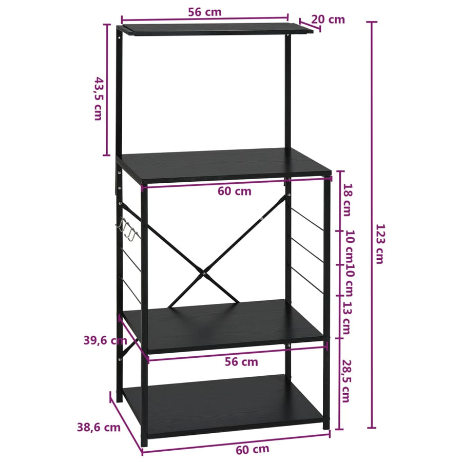 Magnetronkast 60X39,6X123 Cm Bewerkt Hout Zwart