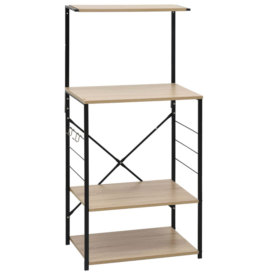 Magnetronkast 60X39,6X123 Cm Bewerkt Hout Kleurig Zwart en eiken