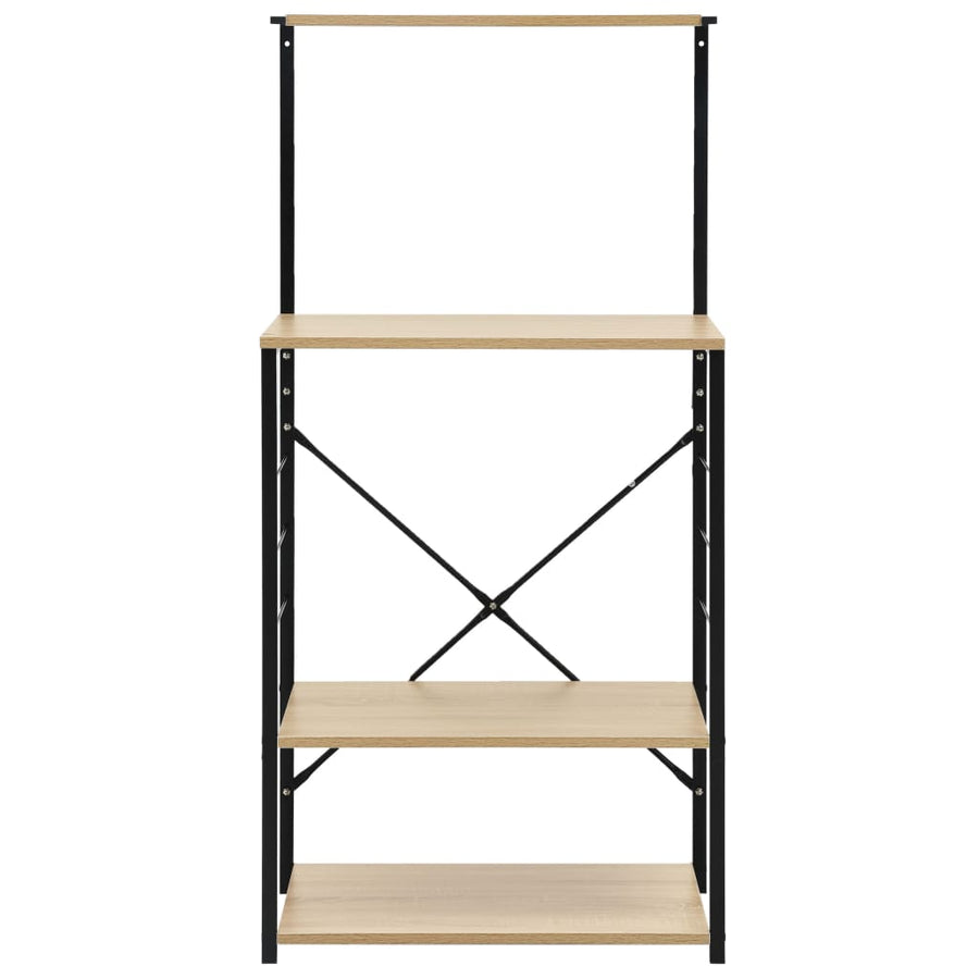 Magnetronkast 60X39,6X123 Cm Bewerkt Hout Kleurig Zwart en eiken