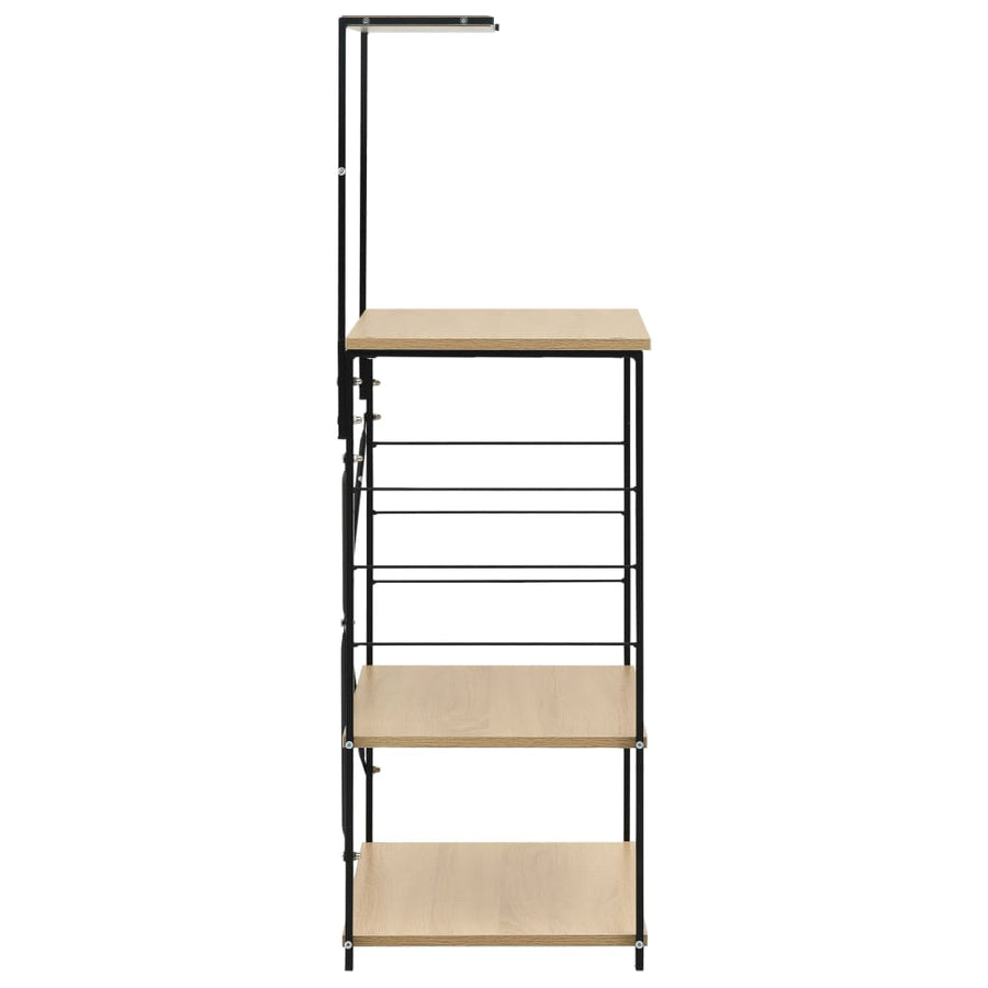 Magnetronkast 60X39,6X123 Cm Bewerkt Hout Kleurig Zwart en eiken