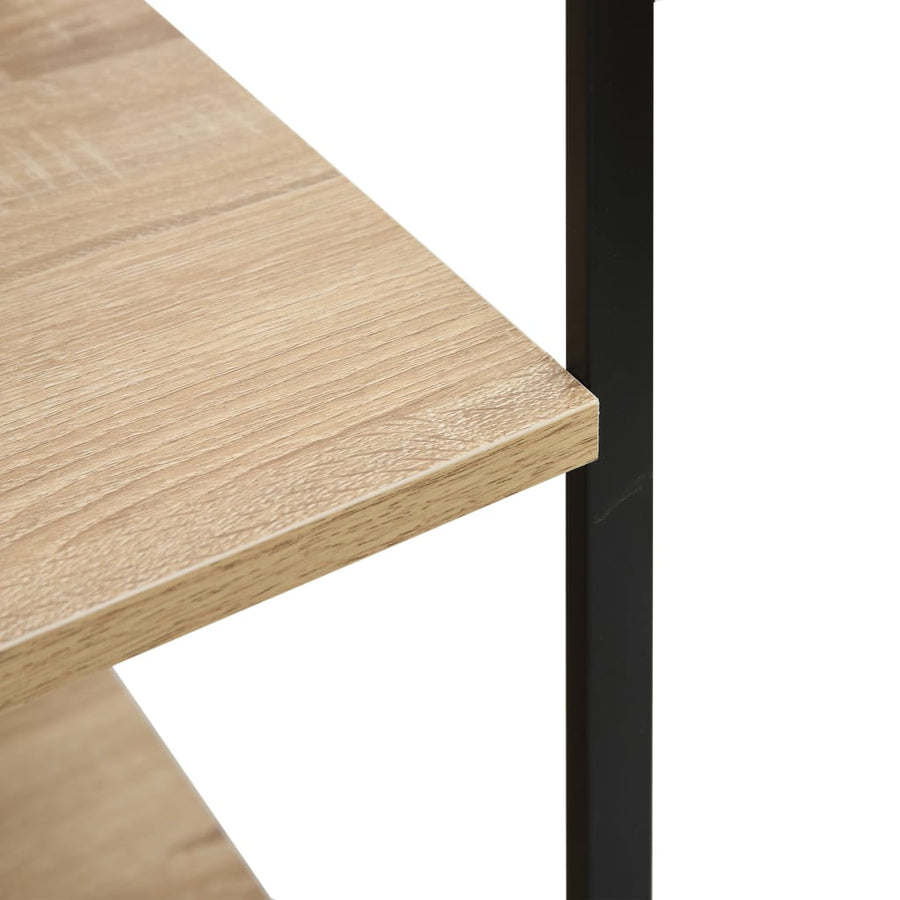 Magnetronkast 60X39,6X123 Cm Bewerkt Hout Kleurig Zwart en eiken