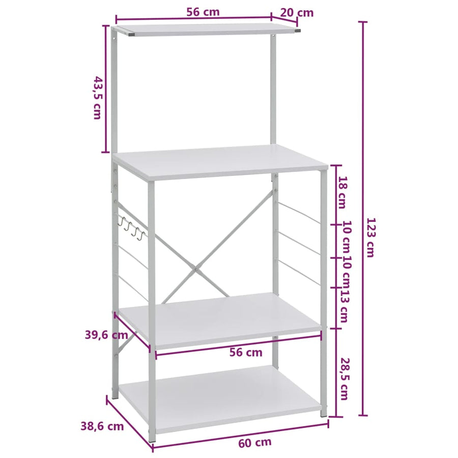 Magnetronkast 60X39,6X123 Cm Bewerkt Hout Wit