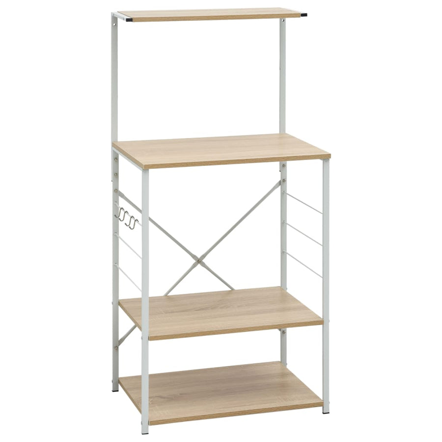Magnetronkast 60x39,6x123 cm bewerkt hout wit en eikenkleurig