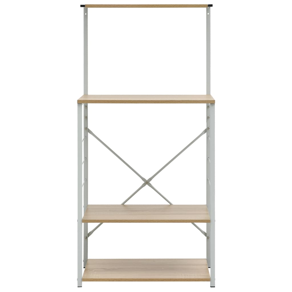 Magnetronkast 60x39,6x123 cm bewerkt hout wit en eikenkleurig