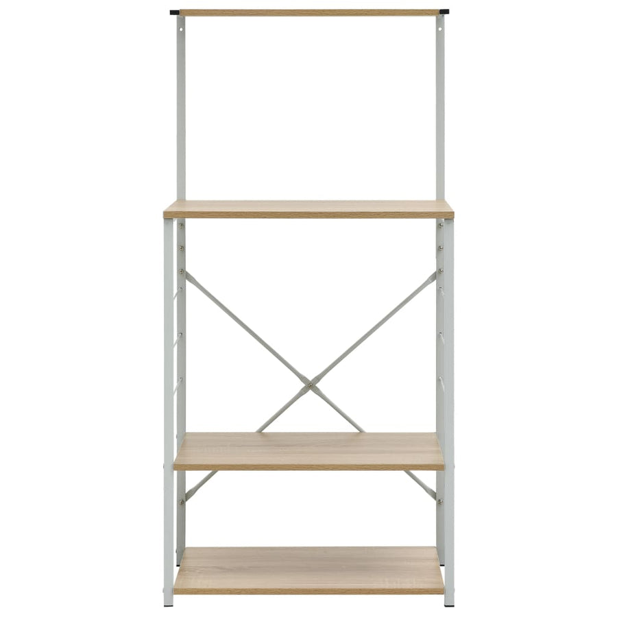 Magnetronkast 60x39,6x123 cm bewerkt hout wit en eikenkleurig