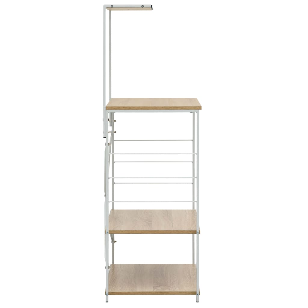 Magnetronkast 60x39,6x123 cm bewerkt hout wit en eikenkleurig
