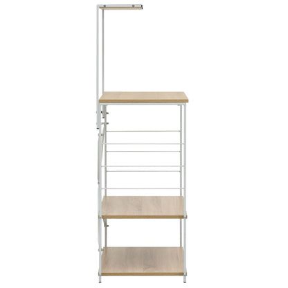 Magnetronkast 60x39,6x123 cm bewerkt hout wit en eikenkleurig