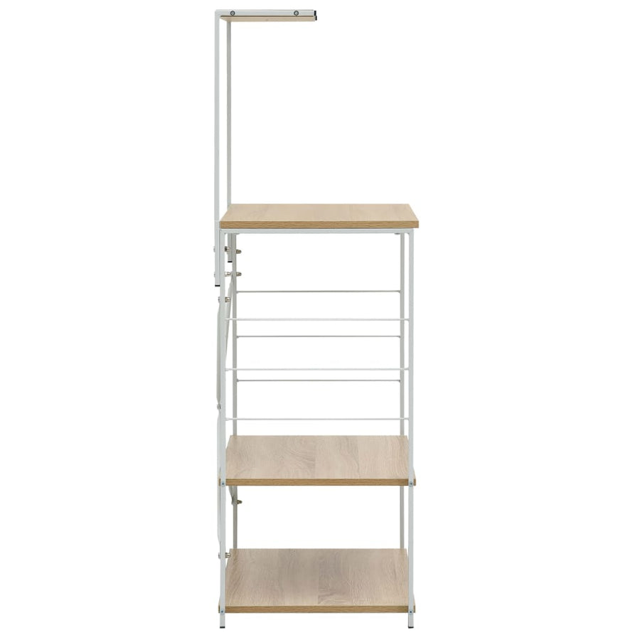 Magnetronkast 60x39,6x123 cm bewerkt hout wit en eikenkleurig