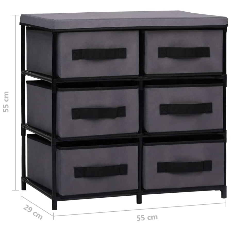 Opbergkast Met 6 Lades 55X29X55 Cm Staal Grijs
