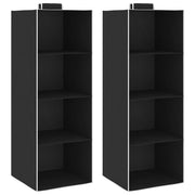 Kledingorganisers 2 st 4 schappen stof zwart 30x30x84 cm