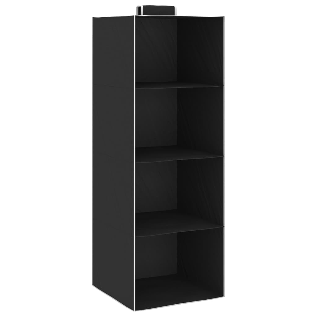 Kledingorganisers Hangend Met 4 Schappen Stof Zwart 30 x 30 x 84 cm