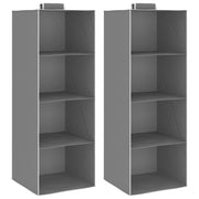 Kledingorganizer hangend 2 stuks 4 schappen stof grijs