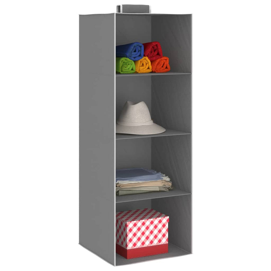 Kledingorganisers hangend 2 st met 4 schappen stof 30 x 30 x 84 cm