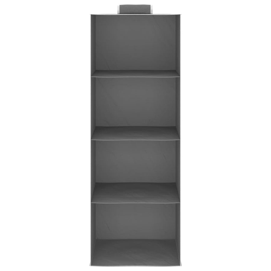 Kledingorganisers hangend 2 st met 4 schappen stof 30 x 30 x 84 cm