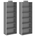 Kledingorganizer hangend 2 st 6 schappen stof grijs