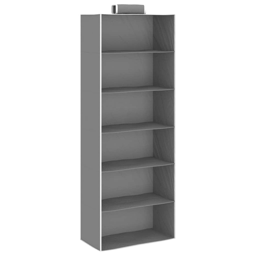 Kledingorganisers hangend 2 st met 6 schappen stof 30 x 15 x 80 cm