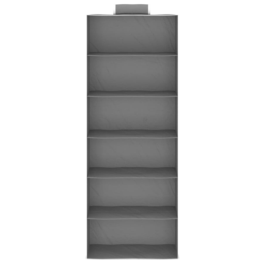 Kledingorganisers hangend 2 st met 6 schappen stof 30 x 15 x 80 cm
