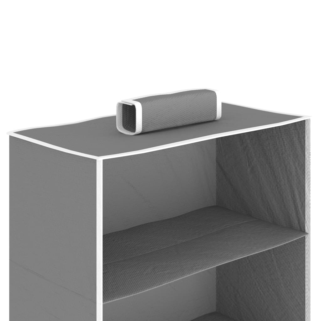 Kledingorganisers hangend 2 st met 6 schappen stof 30 x 15 x 80 cm