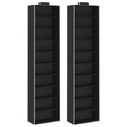 Kledingorganizer hangend 2 st 10 schappen stof zwart 30x15x120 cm