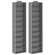 Kledingorganizer hangend 2 st 10 schappen stof grijs