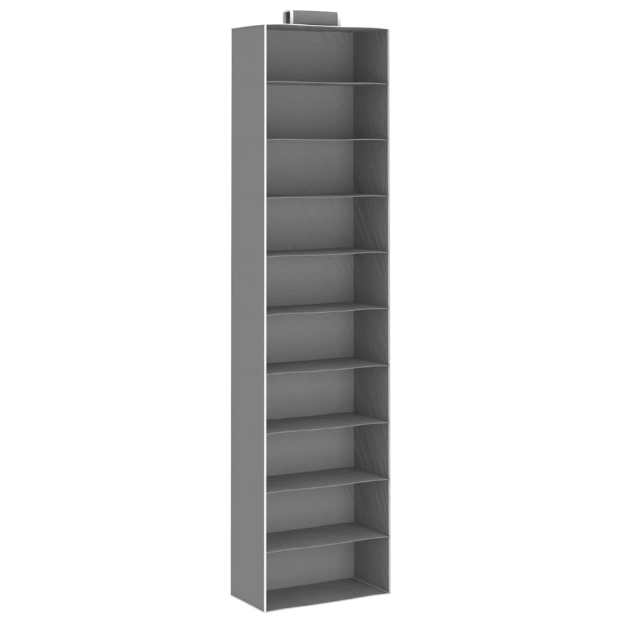 Kledingorganisers hangend 2 st met 10 schappen stof 30 x 15 x 120 cm