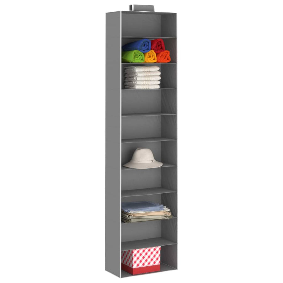 Kledingorganisers hangend 2 st met 10 schappen stof 30 x 15 x 120 cm