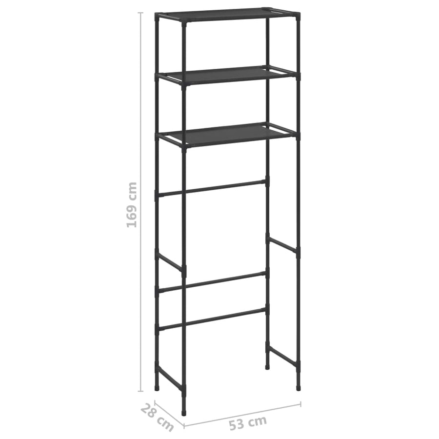 Opbergrek Voor Boven Toilet 3-Laags 53 x 28 x 169 cm Zwart