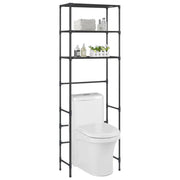 Opbergrek toilet 3-laags 53x28x169 cm zwart