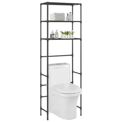 Opbergrek Voor Boven Toilet 3-Laags 53 x 28 x 169 cm Zwart