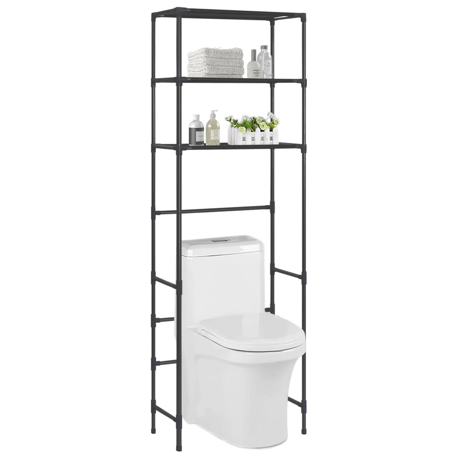 Opbergrek Voor Boven Toilet 3-Laags 53 x 28 x 169 cm Zwart