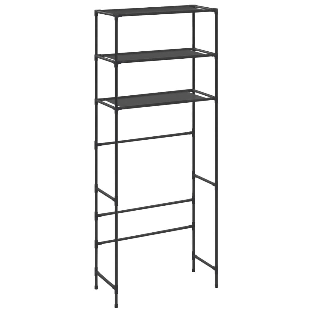 Opbergrek voor boven wasmachine 3-laags 69x28x169 cm zwart
