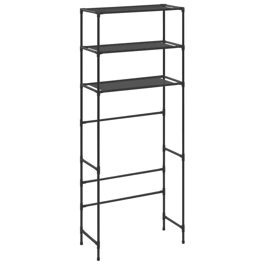 Opbergrek voor boven wasmachine 3-laags 69x28x169 cm zwart