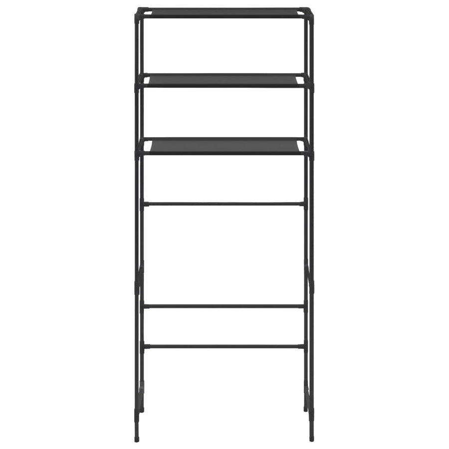 Opbergrek voor boven wasmachine 3-laags 69x28x169 cm zwart