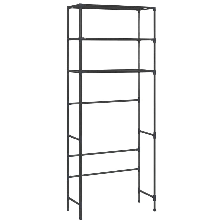 Opbergrek voor boven wasmachine 3-laags 69x28x169 cm zwart