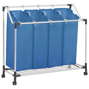 Wassorteerder 4 zakken staal blauw
