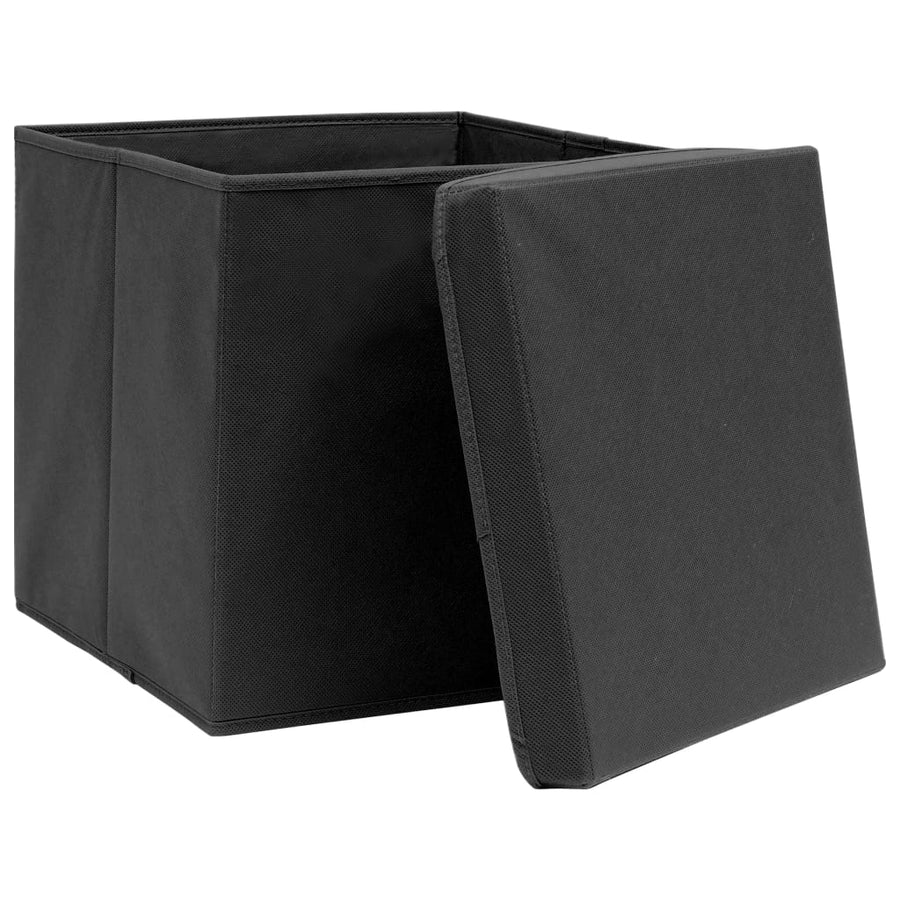 Opbergboxen Met Deksel 32X32X32 Cm Stof Zwart 4 Zwart met deksels