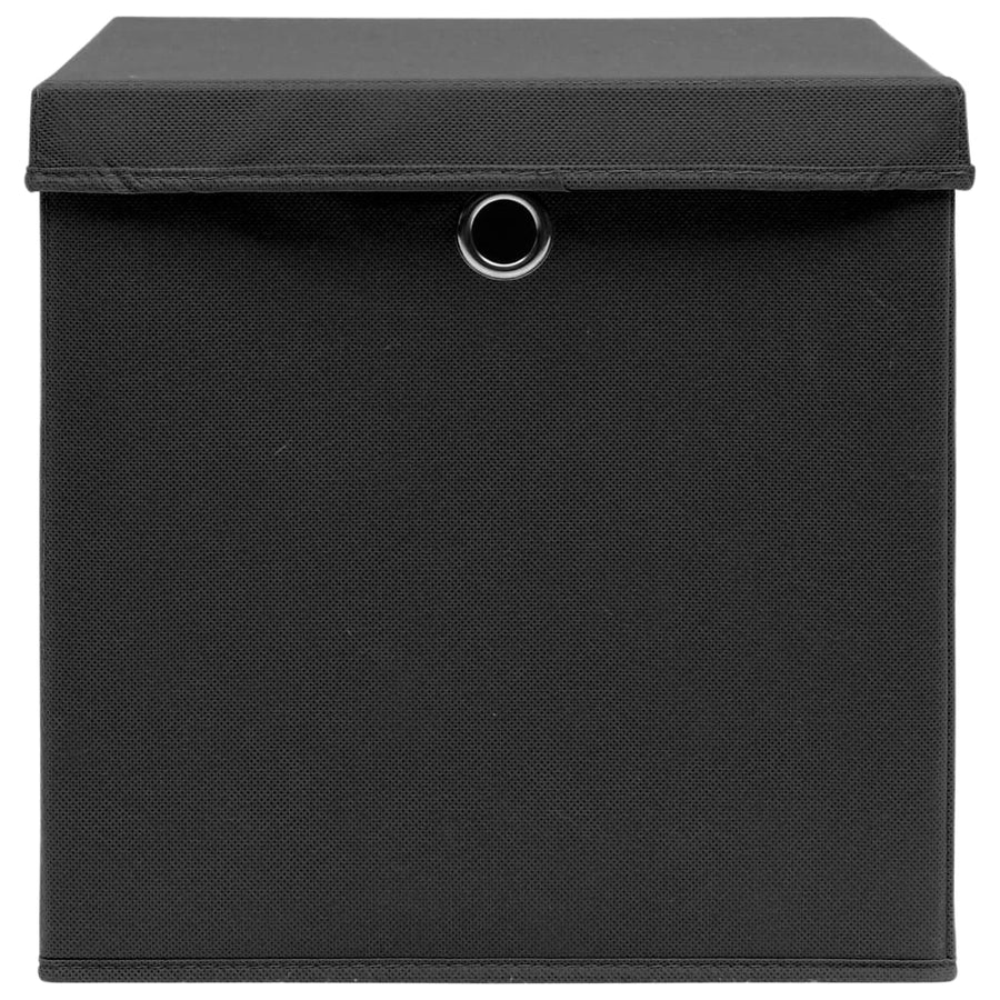 Opbergboxen Met Deksel 32X32X32 Cm Stof Zwart 10 Zwart met deksels