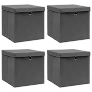 Opbergbox 4 stuks 32x32x32 cm stof grijs