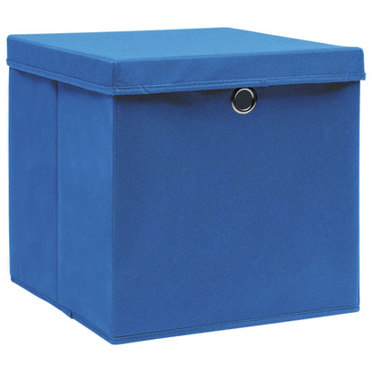 Opbergboxen Met Deksel 32X32X32 Cm Stof Blauw Blauw Met Deksels 1 4