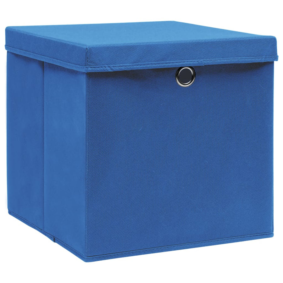 Opbergboxen Met Deksel 32X32X32 Cm Stof Blauw Blauw Met Deksels 1 4