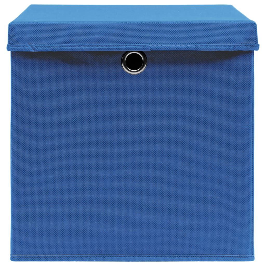 Opbergboxen Met Deksel 32X32X32 Cm Stof Blauw Blauw Met Deksels 1 4
