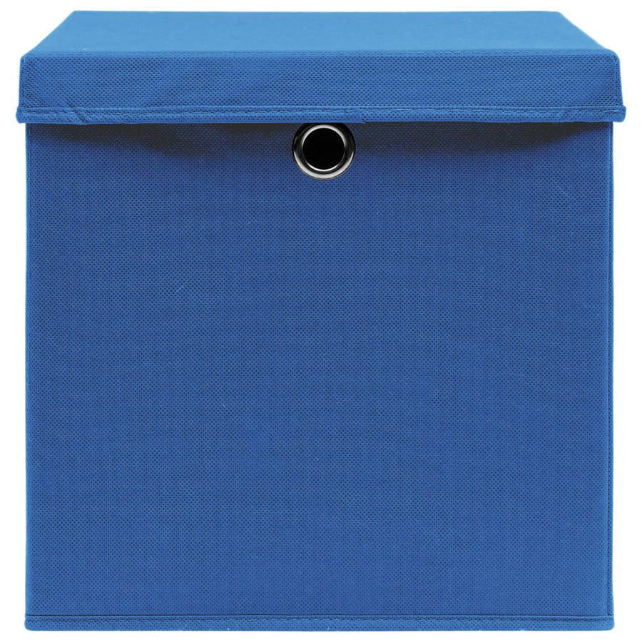 Opbergboxen Met Deksel 32X32X32 Cm Stof Blauw Blauw Met Deksels 1 4