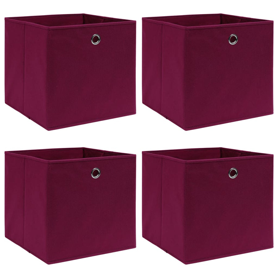 Opbergboxen 32X32X32 Cm Stof Donkerrood 4 Donkerrood zonder deksels