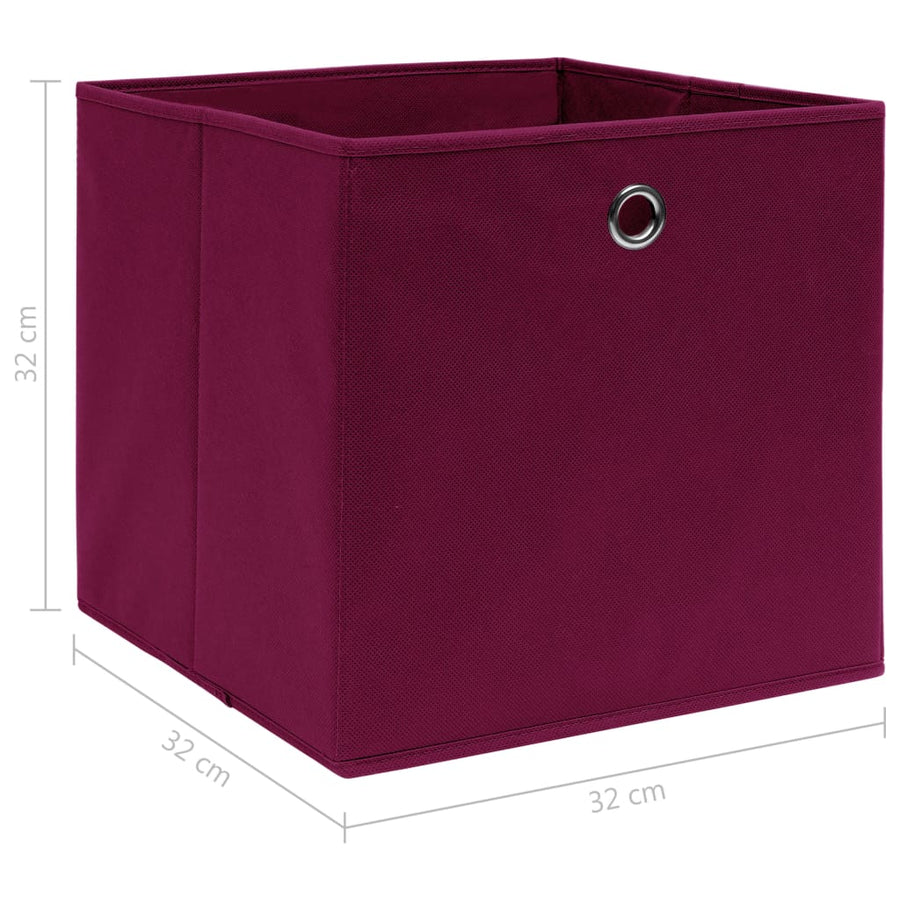 Opbergboxen 32X32X32 Cm Stof Donkerrood 4 Donkerrood zonder deksels