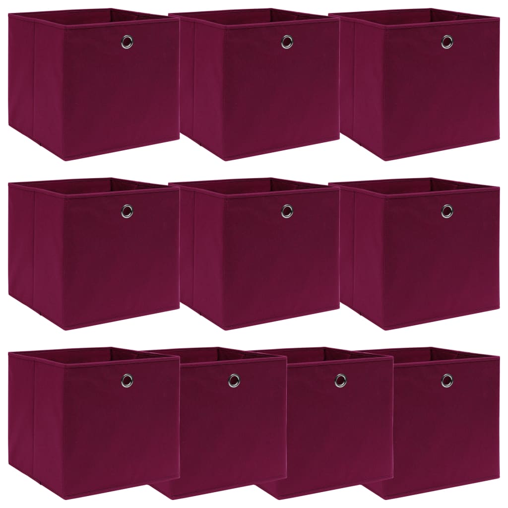 Opbergboxen 32X32X32 Cm Stof Donkerrood 10 Donkerrood zonder deksels
